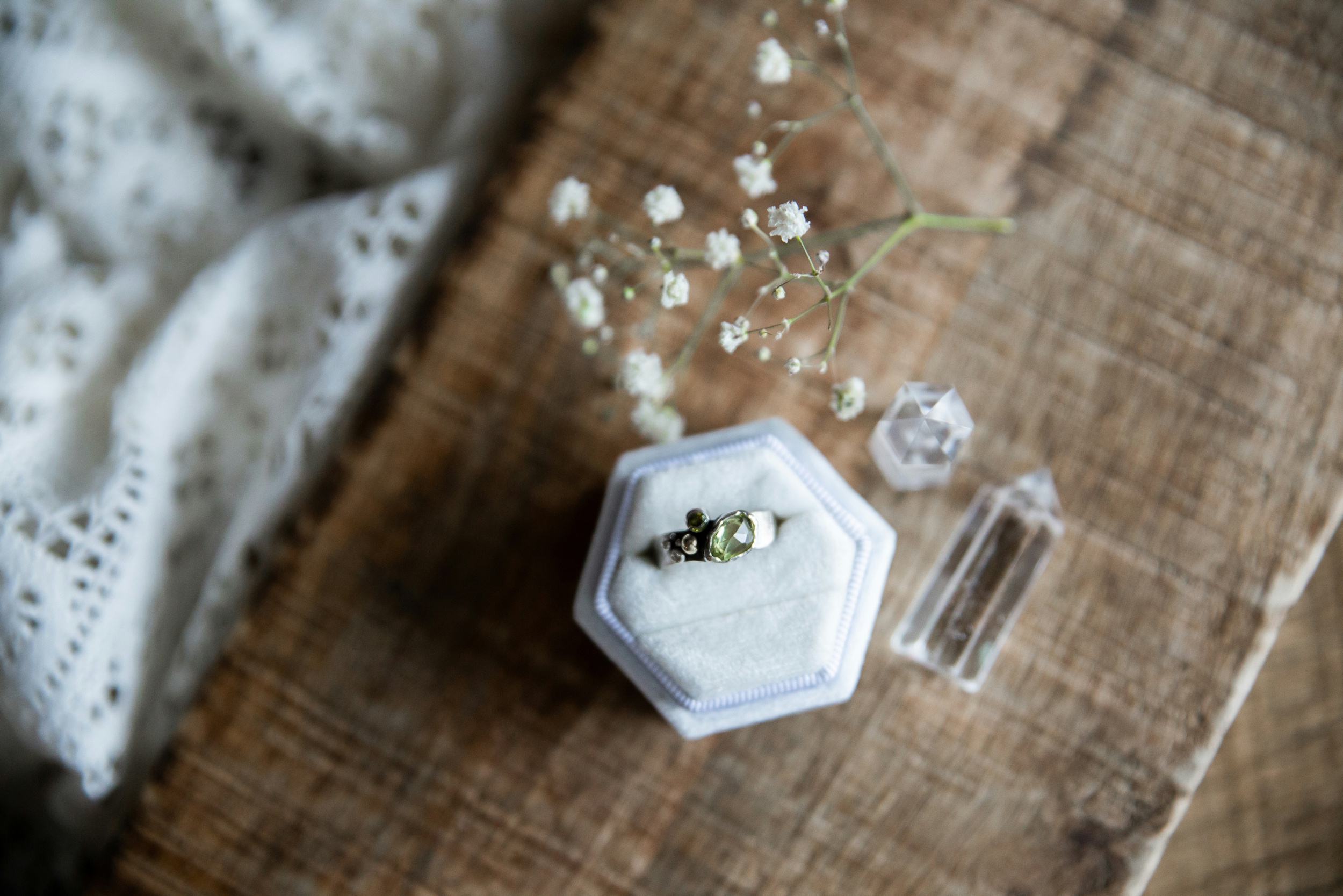 heirloom ring in a white box