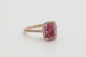 diamond ring with pink stone